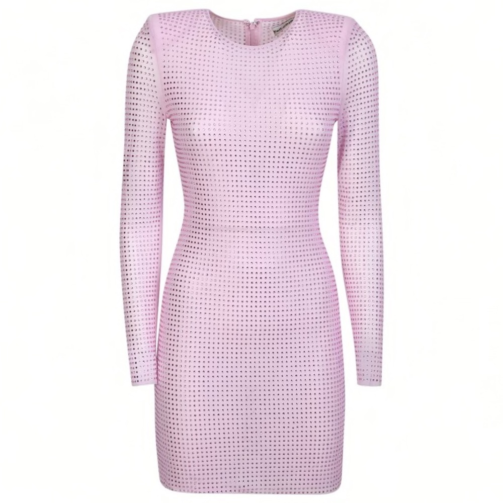 Self Portrait Lavender Pink Rhinestone Mini Party Dress